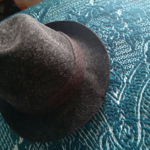 Hat lined with leather brim French vintage unique