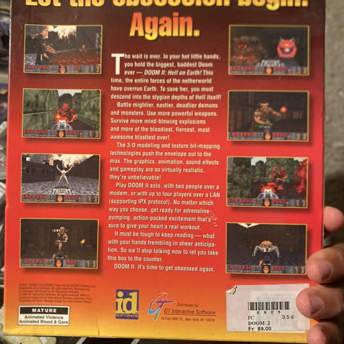 Doom II PC big box game with 5 floppy disks