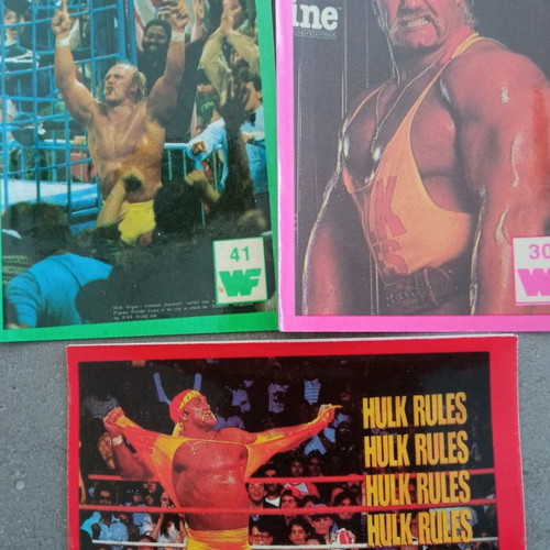 World Wrestling stickers used, 1980s decade, set of 16