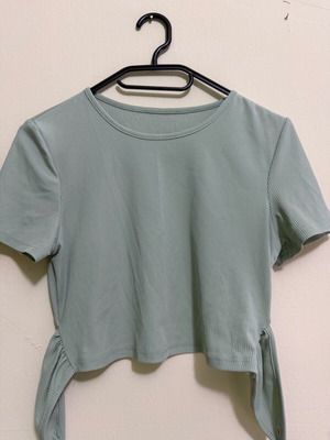 Shein rib crop top mint like new with back tie