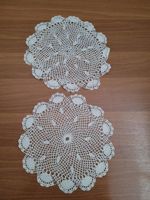 Embroidered lace doilies handmade