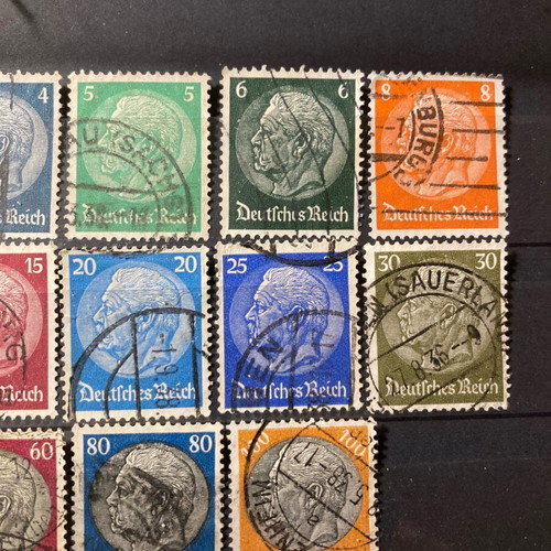 Germany Reich complete stamp set used, watermark HAKENKR