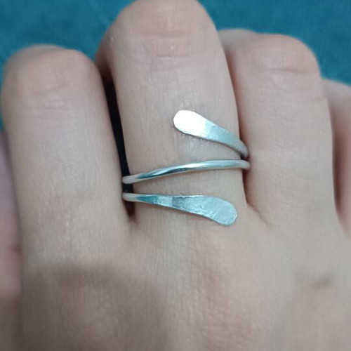 Silver Adjustable Handmade Ring Minimal Elegant