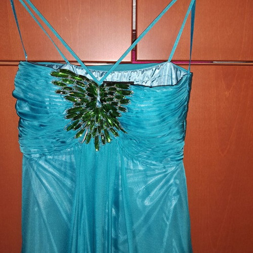 Dress organza, size S, turquoise
