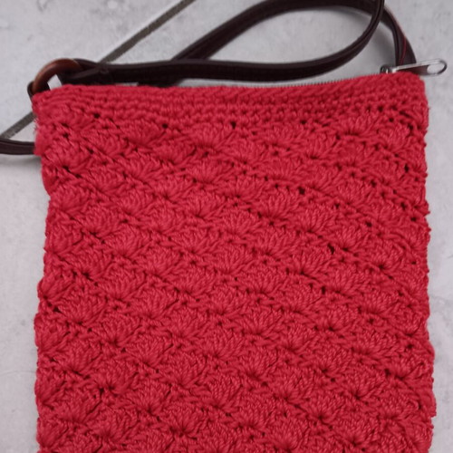 Small crossbody bag used, red and pink
