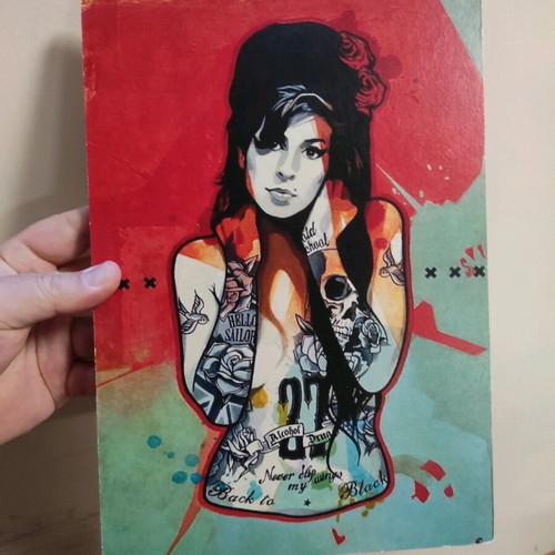 Amy Winehouse Fan Art wooden print like new 29x21cm