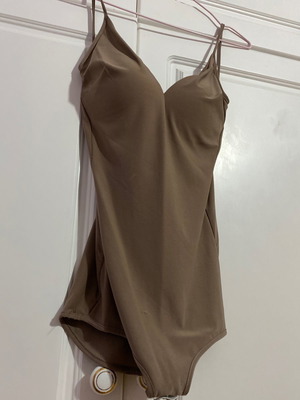 Brown gray bodysuit used, size M, low back
