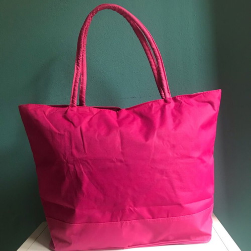 Beach bag fuchsia with white flowers new