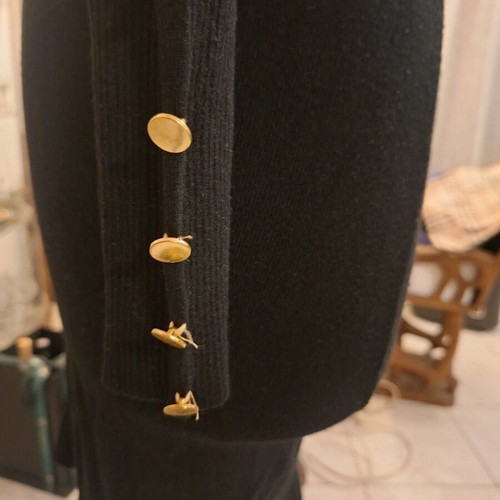 Black dress with gold details like new, sizes S - M