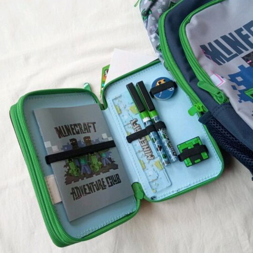 Minecraft school bag new with wheels, handle and free pencil case