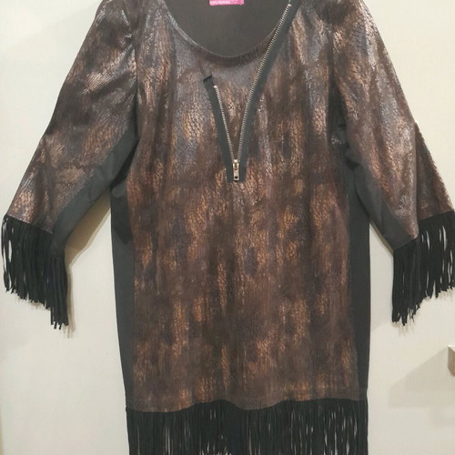 Custo Barcelona Boho kaftan dress with fringes like new, size L