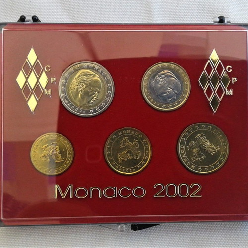 Monaco 2002 euro coin set mint condition