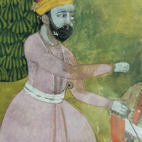 Persian miniature 18th century used, Hunter Behzad