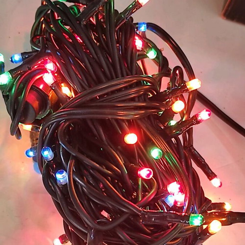 Colored string lights green cable 100 pieces new