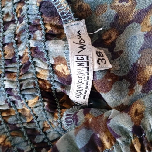Happening Woman semi-transparent blouse like new, brown, size 36