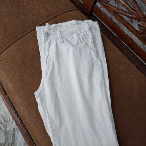 Jeans pants bell-bottom used, white, size XS