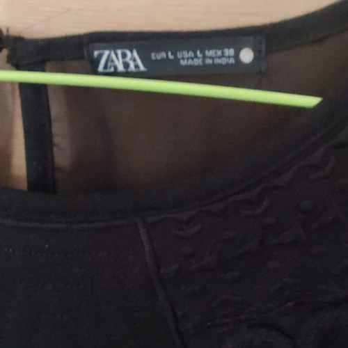 Zara shirt blouse L black like new with transparency