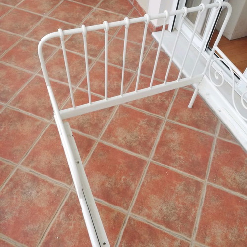 Iron single bed with extension and used mattress