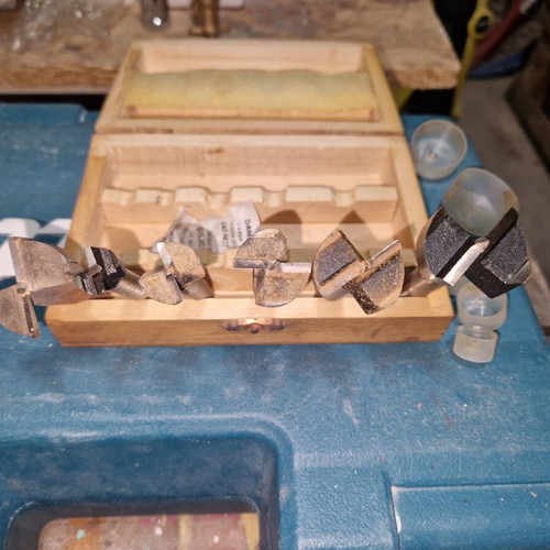 Wood drill bits used, set of 6 pieces
