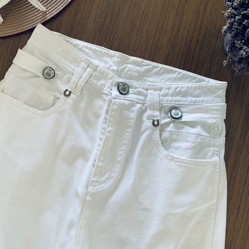 Frankie Morello white baggy loose cropped pants used, size S