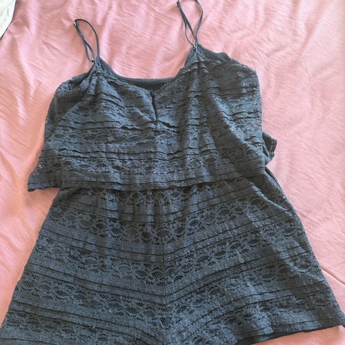 Zara one-piece shorts blue navy color like new with lace