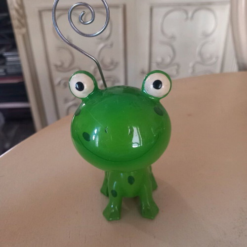 Decorative frog used with spring on head