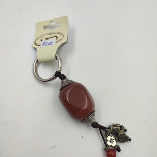 Cancer Zodiac Keychain with Carnelian Gemstone and Charms new