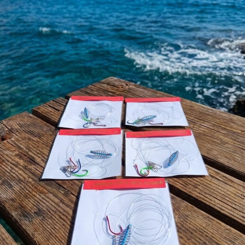 Fishing rigs with malagroti, pack of 5, new