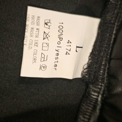Leggings with front drawstring and metal cuffs with butt lifting details, new, size L, black