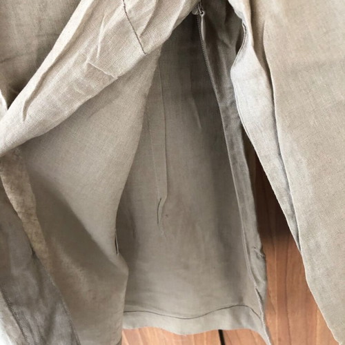 Linen tunic L like new, beige with embroidery