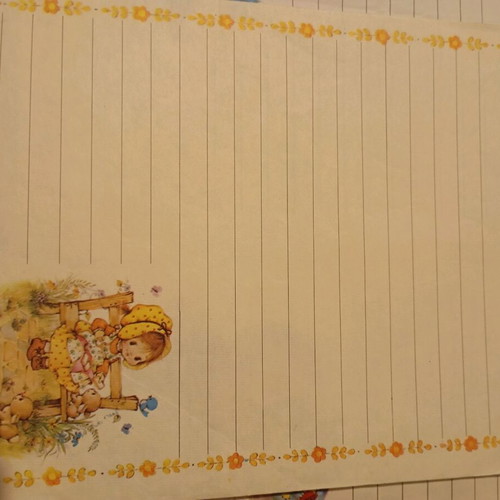 Vintage stationery used, set of 3 sheets