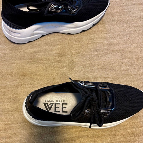 Emanuelle Vee sneakers black with strass and chunky sole like new, size 41