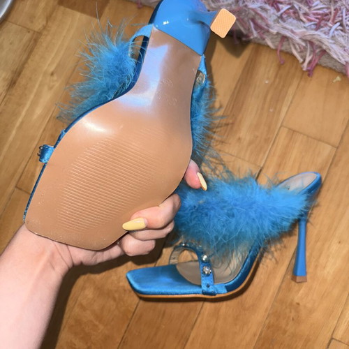 Blue high-heeled sandals size 38 like new