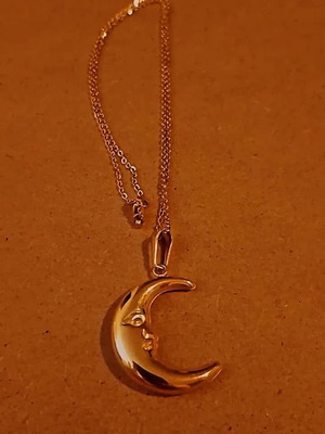 Moon pendant new stainless steel in yellow gold color