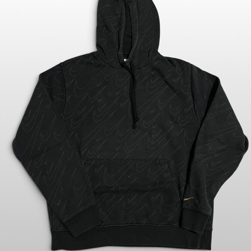 Nike black hoodie with Swoosh pattern, medium