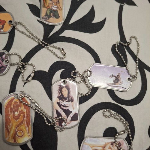 Vintage Y2K dog tags set of 11 metal pendants