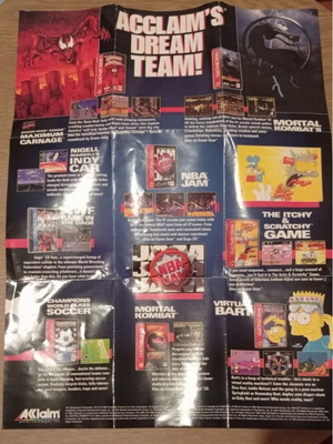 Acclaim posters for Sega Genesis 90s used, collectible