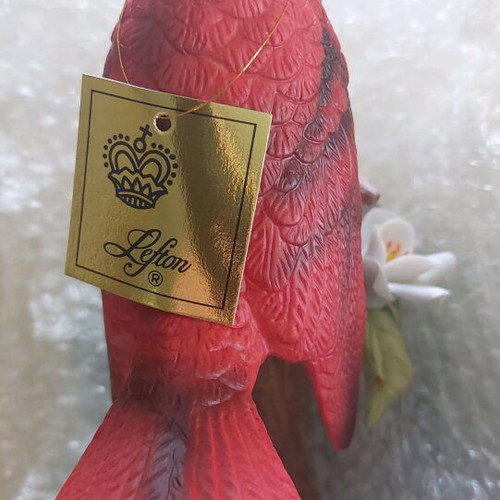 Lefton Decorative Bird Red Cardinal new with base