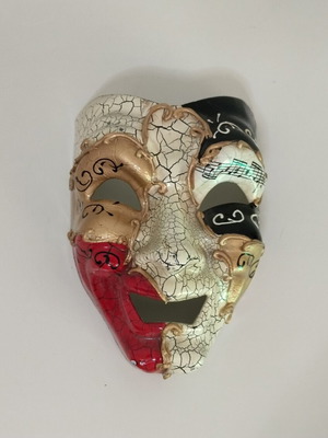 Venetian mask decorative used, 12 x 16 cm