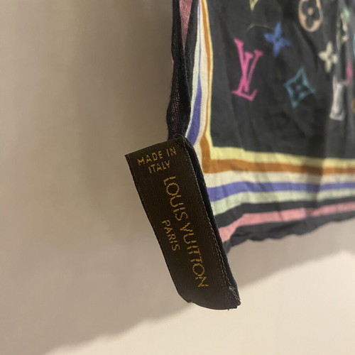Louis Vuitton Monogram Multicolore Scarf 100% Cotton like new