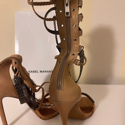 Isabel Marant leather sandals with chains and zipper, like new