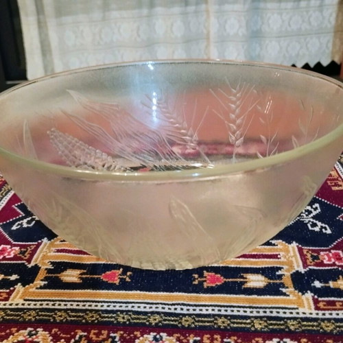 Vintage Duralex France bowl with embossed Harvest design like new