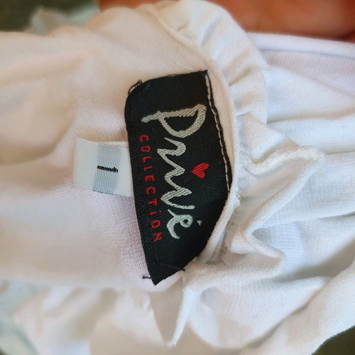 Vintage Y2K sleeveless blouse size S used, white with ruffles