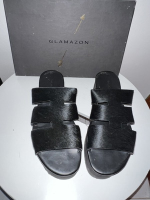 Glamazons sandals used, size 38, black in excellent condition