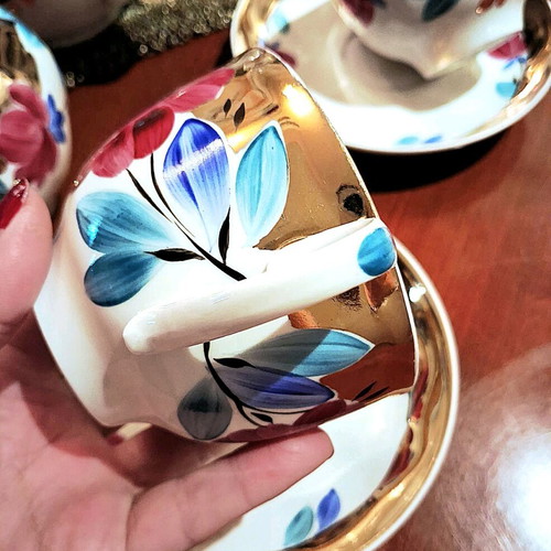 Σετ Τσαγιού Dulevo Porcelain Κόκκινη Παπαρούνα Vintage 1960-70 Καινούργιο