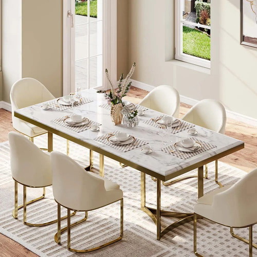Modern beige dining chair set of 6, new