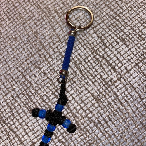 Keychain with handmade cross