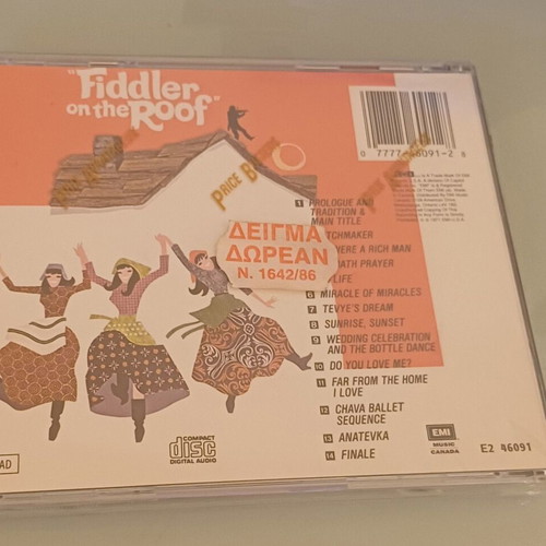 Fiddler On The Roof Original Motion Picture Soundtrack CD new