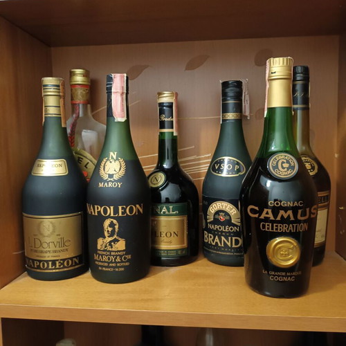 Cognac collection like new with Napoleon, Samalens, Courvoisier