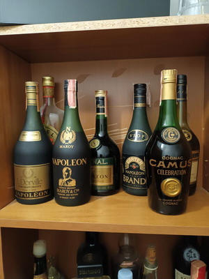 Cognac collection like new with Napoleon, Samalens, Courvoisier